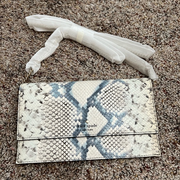 NWT Kate Spade Hayes Street
Snake-embossed Brennan
Crossbody Clutch - Picture 5 of 15